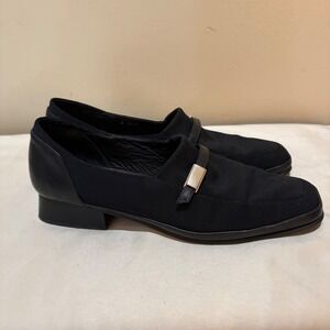 Rangoni Firenze Made in Italy Black Loafer Heels Women's Shoes Size 8 AAAA